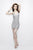 Primavera Couture - 1952 V-neck Embellished Cocktail Dress In Gray