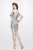 Primavera Couture - 1952 V-neck Embellished Cocktail Dress In Gray
