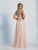 Dave & Johnny - 1954 Cap Sleeve Lace Detail Queen Anne Gown in Pink