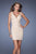 La Femme - 19550 Ruched V-neck Sheath Dress In Neutral