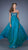 La Femme - Glittering Strapless Empire Evening Gown 19565 In Blue