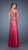 La Femme - Regal Asymmetrical Appliqued Mermaid Gown 19586 In Red