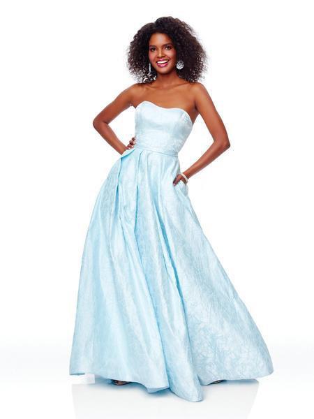 Clarisse - 3705 Strapless Semi-Sweetheart A-Line Gown In Blue