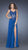 La Femme - Beaded Lace Sweetheart with Side Slit Evening Gown 19615 In Blue