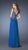 La Femme - Beaded Lace Sweetheart with Side Slit Evening Gown 19615 In Blue