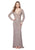 Primavera - 1961 Long Sleeve Sequined Gown in Neutral and Pink