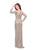 Primavera - 1963 Illusion Long Sleeve Sheath Gown in Neutral