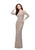 Primavera - 1963 Illusion Long Sleeve Sheath Gown in Neutral