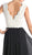 Cinderella Divine - Lace Scalloped V-neck A-line Dress in White and Black