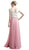 Cinderella Divine - Lace Scalloped V-neck A-line Dress in White and Pink