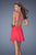 La Femme - 19666 Beaded Sweetheart A-line Dress In Pink