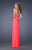 La Femme  - 19679 Plunging Jeweled Sweetheart Gown in Pink