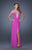 La Femme  - 19679 Plunging Jeweled Sweetheart Gown in Pink