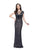 Primavera - 1967 Cap Sleeve Illusion Sequined Gown in Gray