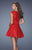 La Femme - 19681 Cap Sleeve Flare Lace Dress in Red
