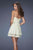 La Femme - 19687 Lacy Ruched Strapless Cocktail Dress In Yellow