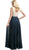 Cinderella Divine - Shirred Surplice Bodice Cascading A-Line Evening Gown