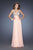 La Femme - 19694 Embellished Illusion Bateau A-line Dress In Neutral