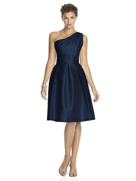 ALFRED SUNG - D458 COCKTAIL BRIDESMAID DRESS IN MIDNIGHT in Blue