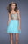 La Femme - 19701 Bedazzled Strapless Sweetheart Cocktail Dress In Blue
