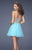 La Femme - 19701 Bedazzled Strapless Sweetheart Cocktail Dress In Blue