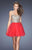 La Femme - 19701 Bedazzled Strapless Sweetheart Cocktail Dress In Red and Pink