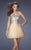 La Femme - 19701 Bedazzled Strapless Sweetheart Cocktail Dress In Neutral