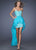 La Femme - 19707 Lace Sweetheart High Low Dress In Blue and Neutral