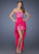 La Femme - 19707 Lace Sweetheart High Low Dress In Pink and Neutral