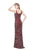 Primavera - 1970 Embellished V-neck Sheath Dress in Red
