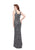 Primavera - 1970 Embellished V-neck Sheath Dress in Gray