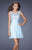 La Femme - 19714 Scoop Sequined Cocktail Dress In Blue