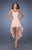 La Femme - 19716 Lace Appliqued High Low Gown In Orange