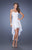 La Femme - 19716 Lace Appliqued High Low Gown In White