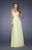 La Femme - 19724 Ruched Plunging Sweetheart Gown in Yellow
