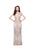Primavera - 1973 Lace Embellished Jewel Sheath Dress in Pink and Silver