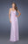 La Femme - 19740 Crystal Embellished Empire Evening Gown In Purple