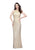 Primavera - 1974 Bejeweled Halter Column Dress in Neutral