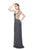 Primavera - 1974 Bejeweled Halter Column Dress in Gray