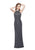 Primavera - 1974 Bejeweled Halter Column Dress in Gray