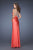 La Femme - 19751 Bead Embellished V-neck Sheath Dress In Orange