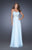 La Femme - 19767 Crystal Adorned Empire Sweetheart Gown In Blue