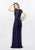 Primavera - 1976 Bedazzled Illusion Jewel Sheath Dress in Blue