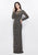 Primavera - 1977 Beaded Illusion Jewel Sheath Dress in Gray and Gold