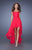 La Femme - 19791 Strapless High Low Chiffon Dress In Red