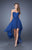 La Femme - 19791 Strapless High Low Chiffon Dress In Blue
