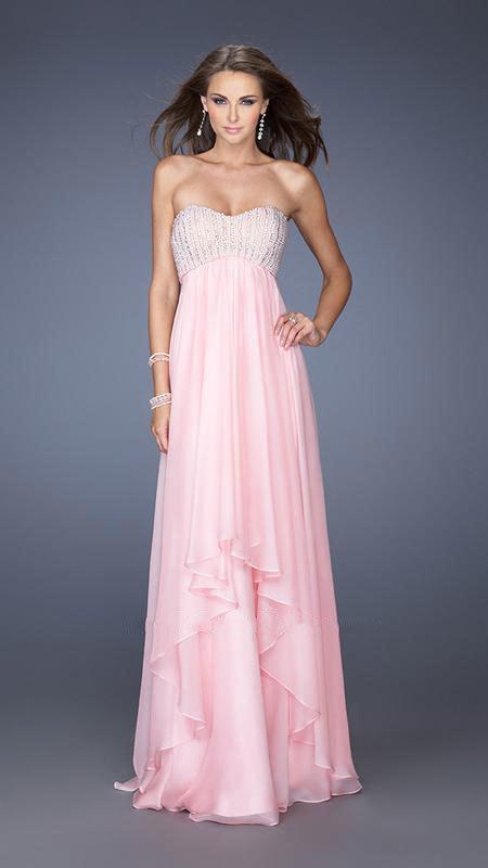 La Femme - 19831 Jeweled Sweetheart Dress in Pink