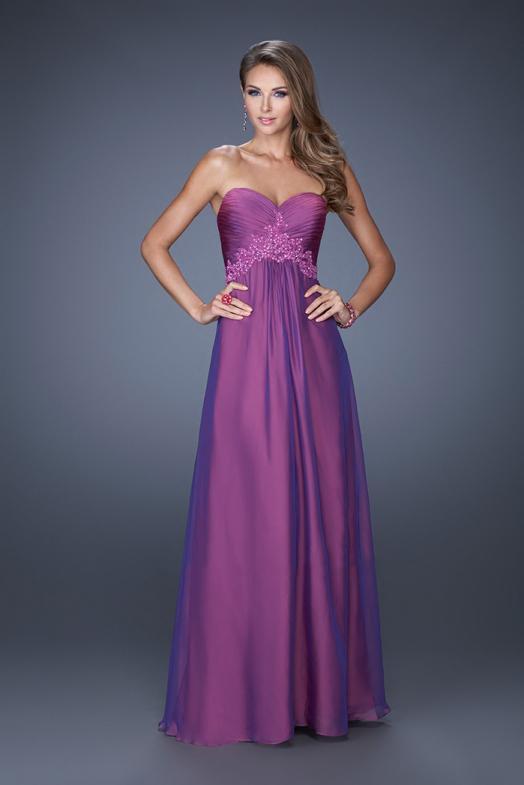 La Femme - 19837 Crowned Jewel Chiffon Gown In Purple