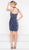 Colors Dress - 1984 Sequined Velvet Sheath Cocktail Dress in Blue and Gray