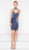Colors Dress - 1984 Sequined Velvet Sheath Cocktail Dress in Blue and Gray